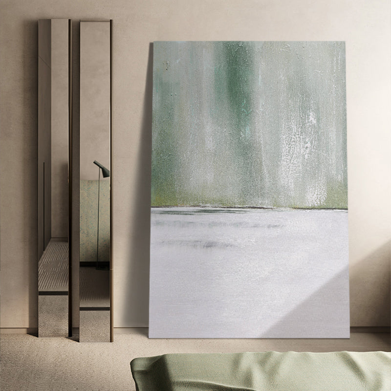 Misty Sage Green Landscape Abstract Painting