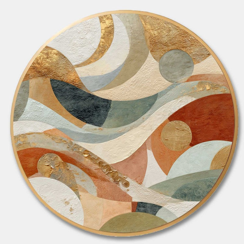 Wall Art Minimalist 3D Gold Geometric Waves - Neutralighting