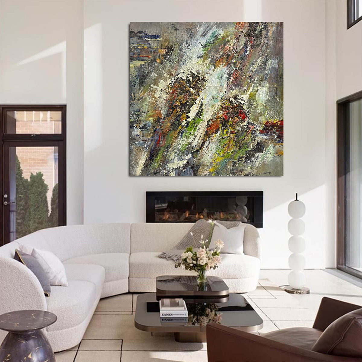 Abstract Mountain Landscape Textured Canvas Wall Art
