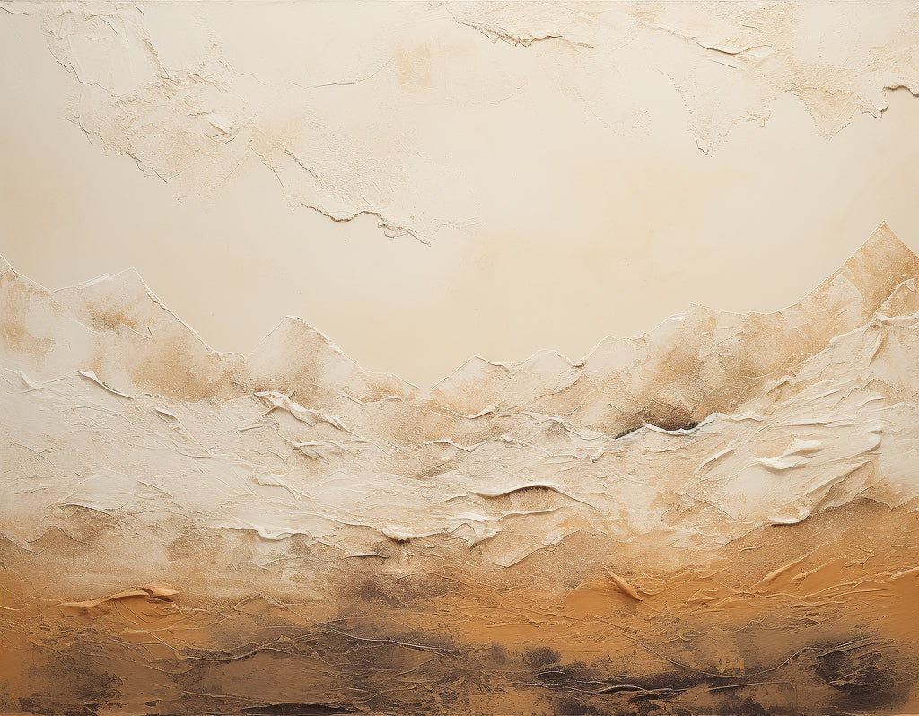 Earthy Toned Textured Landscape Oil Painting