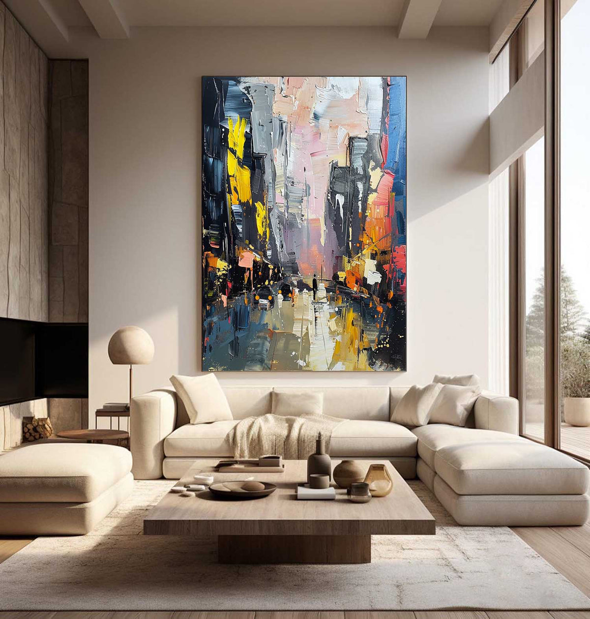 Wall Art Colorful Dynamic Reflections Rainy