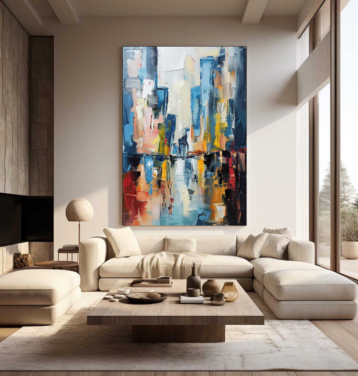 Vibrant  Abstract Oil Painting Color Wall Art