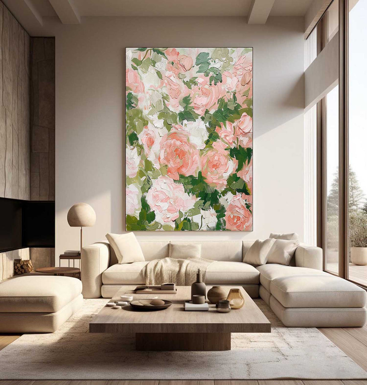 Wall Art Elegant Floral Relief Modern Delicate