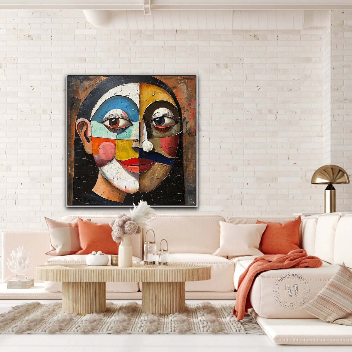 Wall Art Square Cubist Portrait Geometric