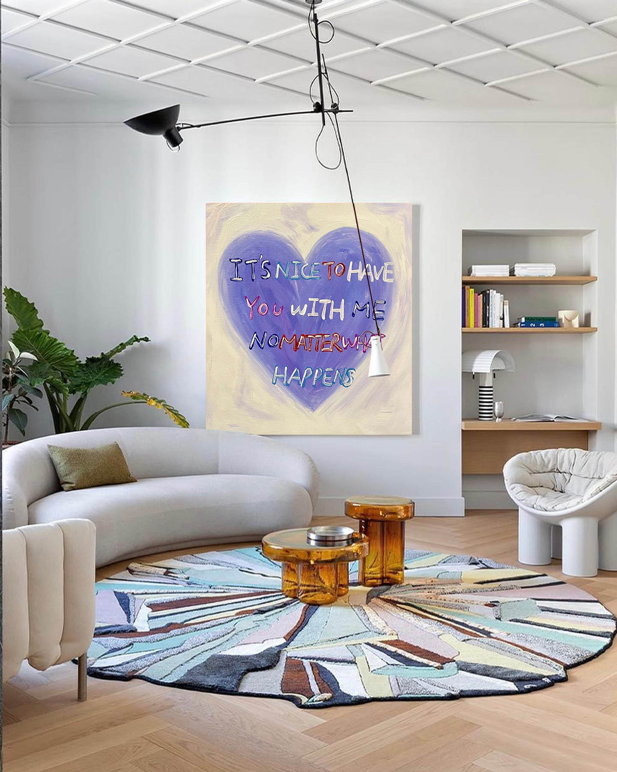 Wall Art Texture Love Heart Typographic Textured Painting