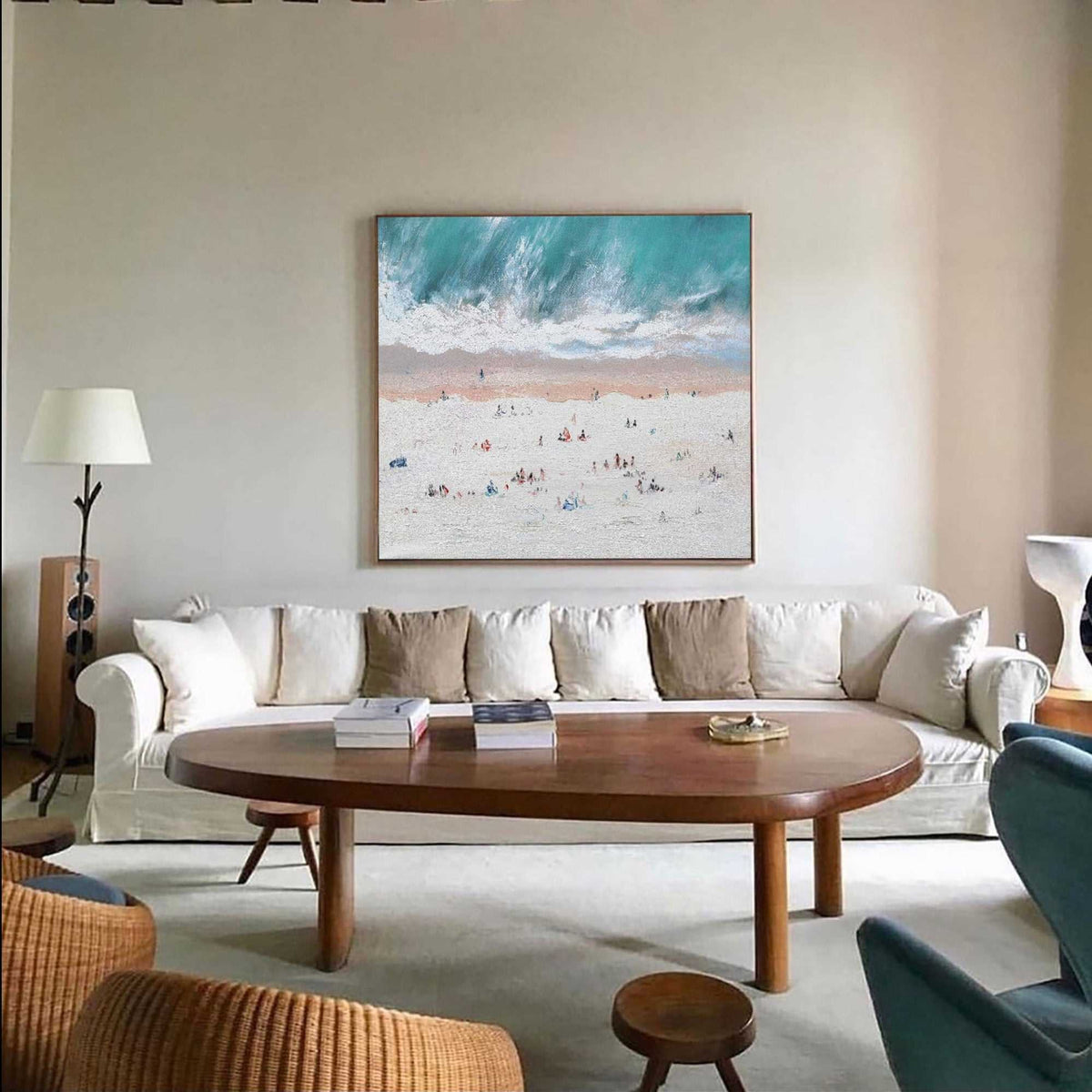 Ocean Wave Beach Scene Oil Painting