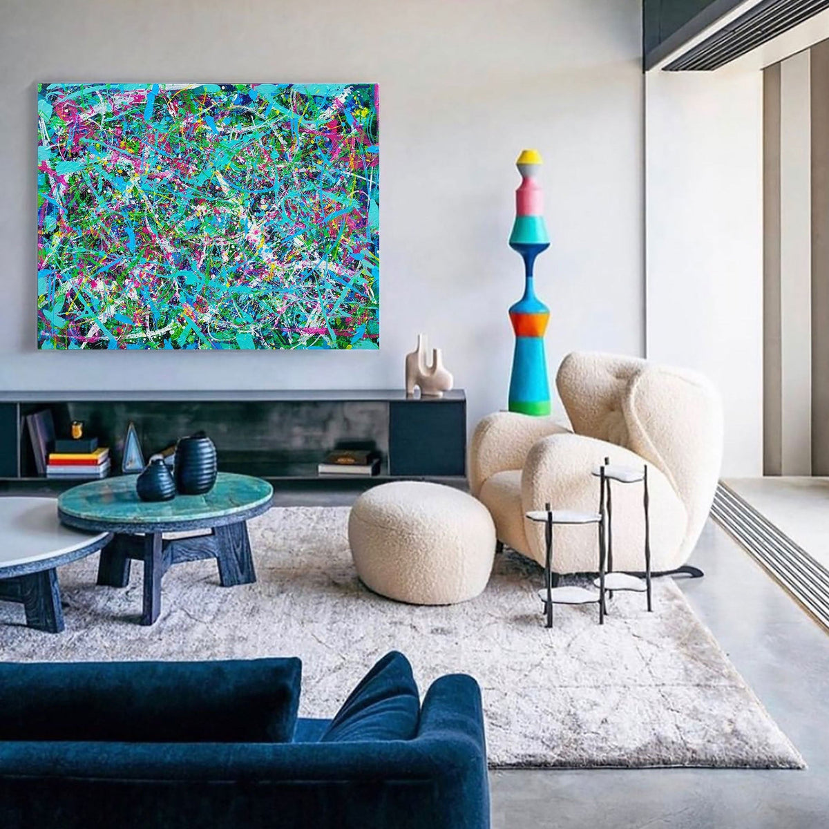 Vibrant Abstract Expressionist Oil Painting