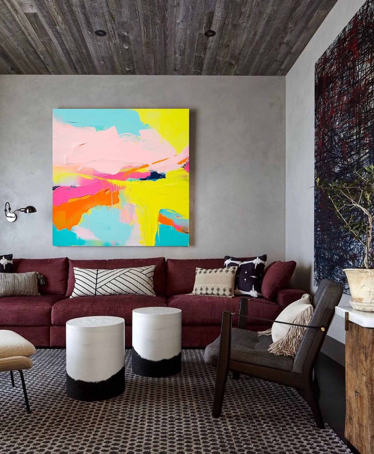 Wall Art Abstract Vibrant Painterly Joyful
