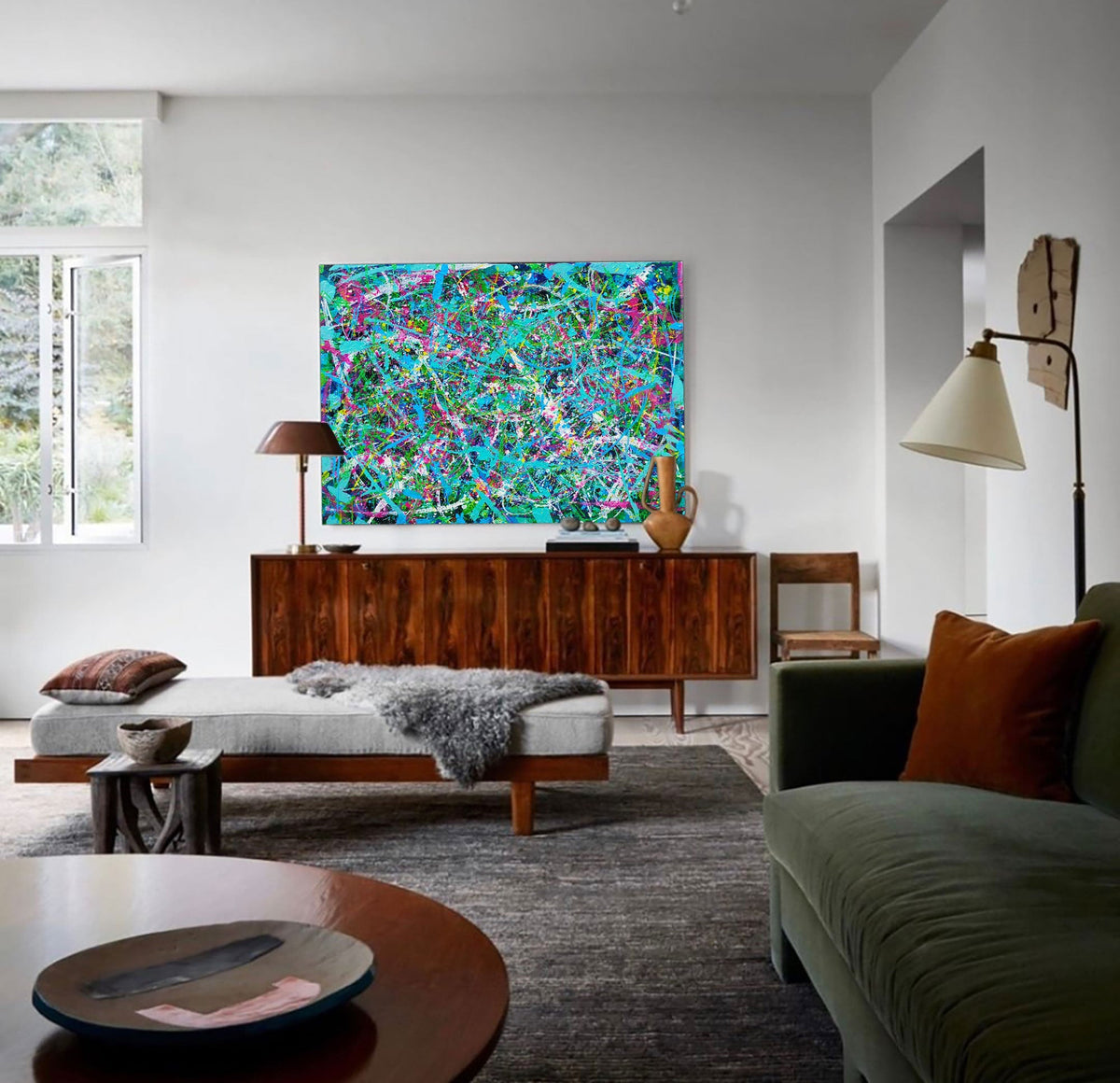 Vibrant Abstract Expressionist Oil Painting