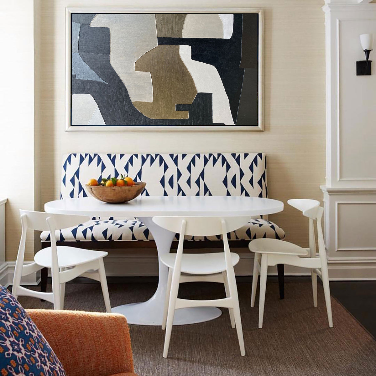 Neutral Geometric Abstract Wall Art Horizontal