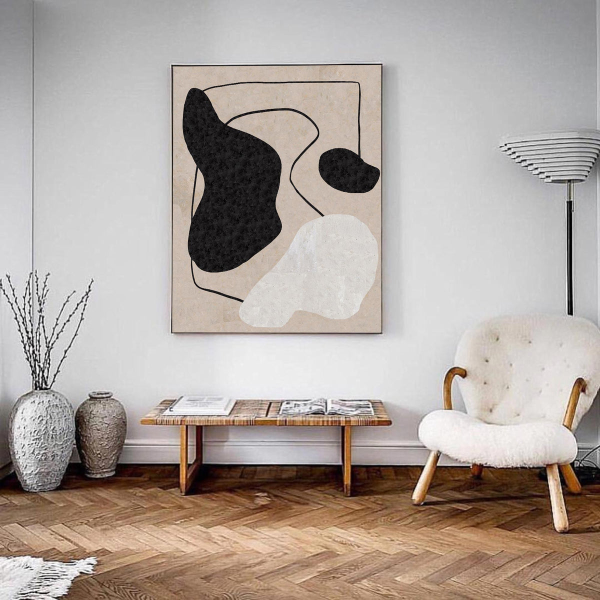 Wabi-Sabi Organic Abstract Oil Painting Hand Painted