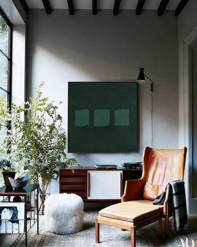 Wall Art Wabi-Sabi Minimalist Green Abstract