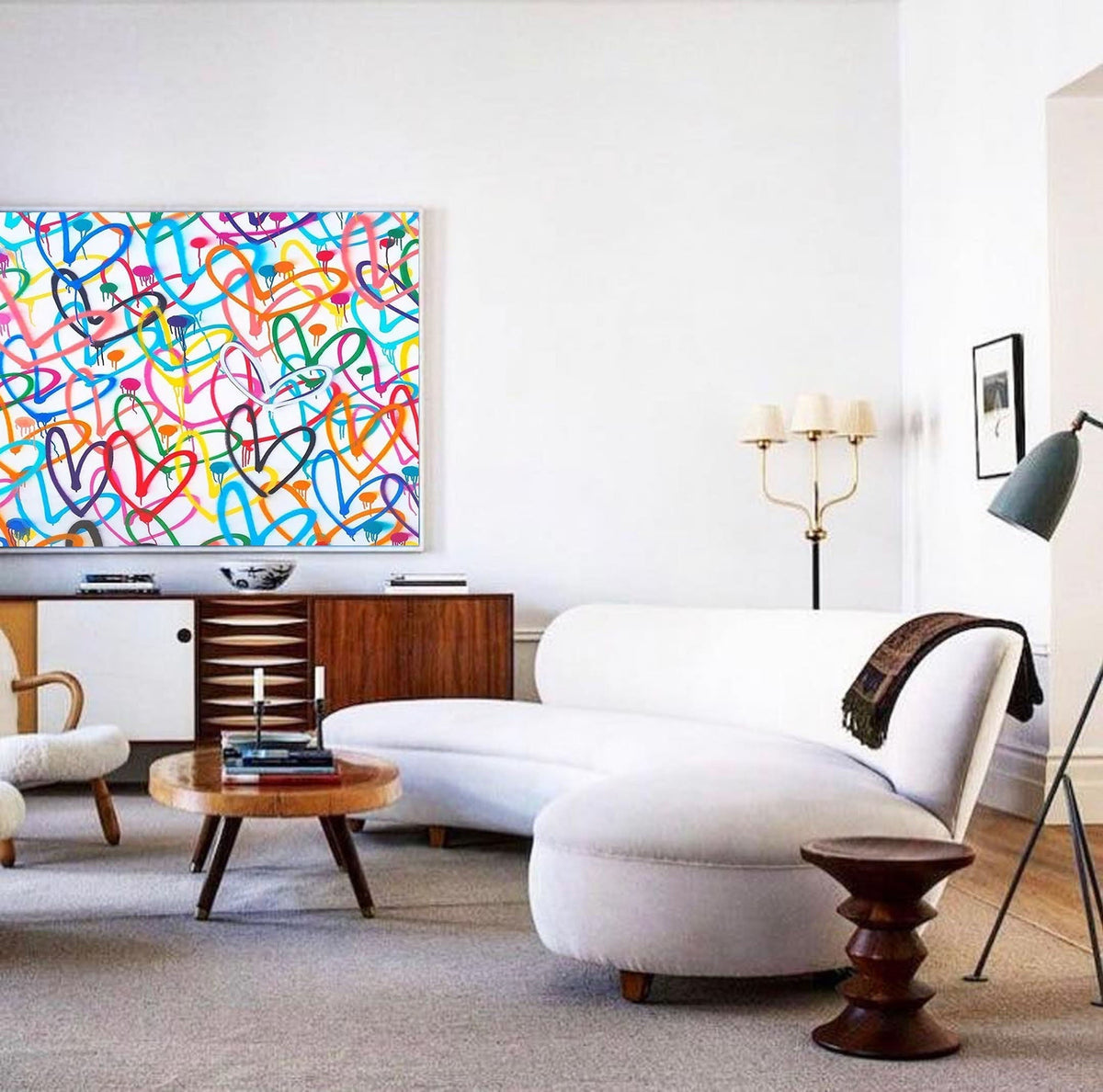 Wall Art Love Hearts Graffiti Playful Dense Love