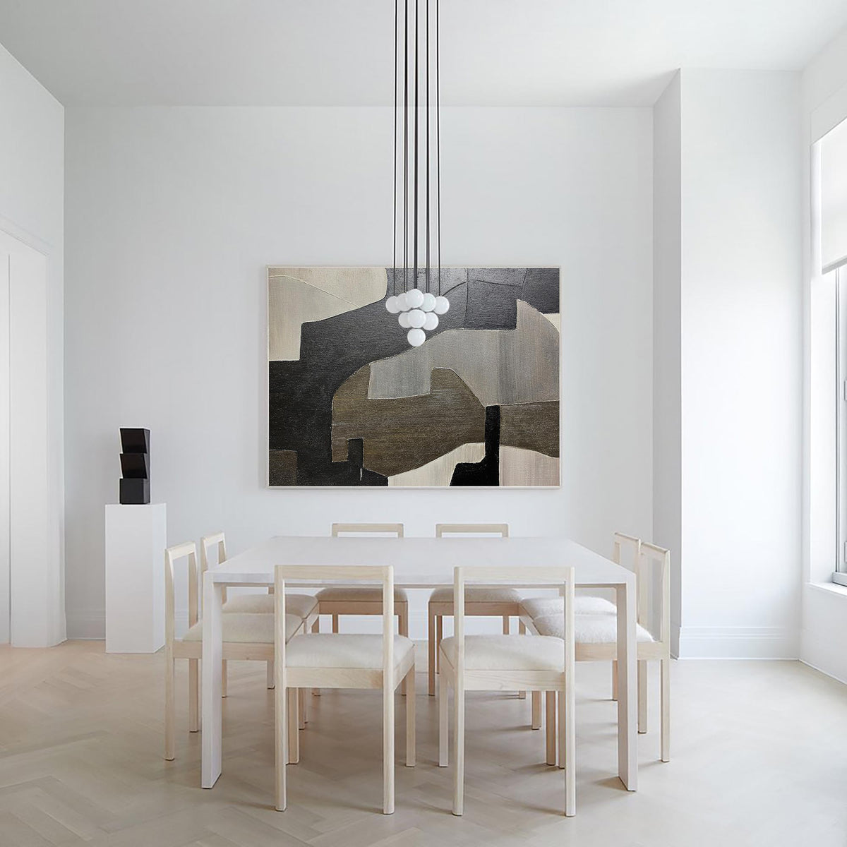 Wabi-Sabi Neutral Geometric Abstract Wall Art