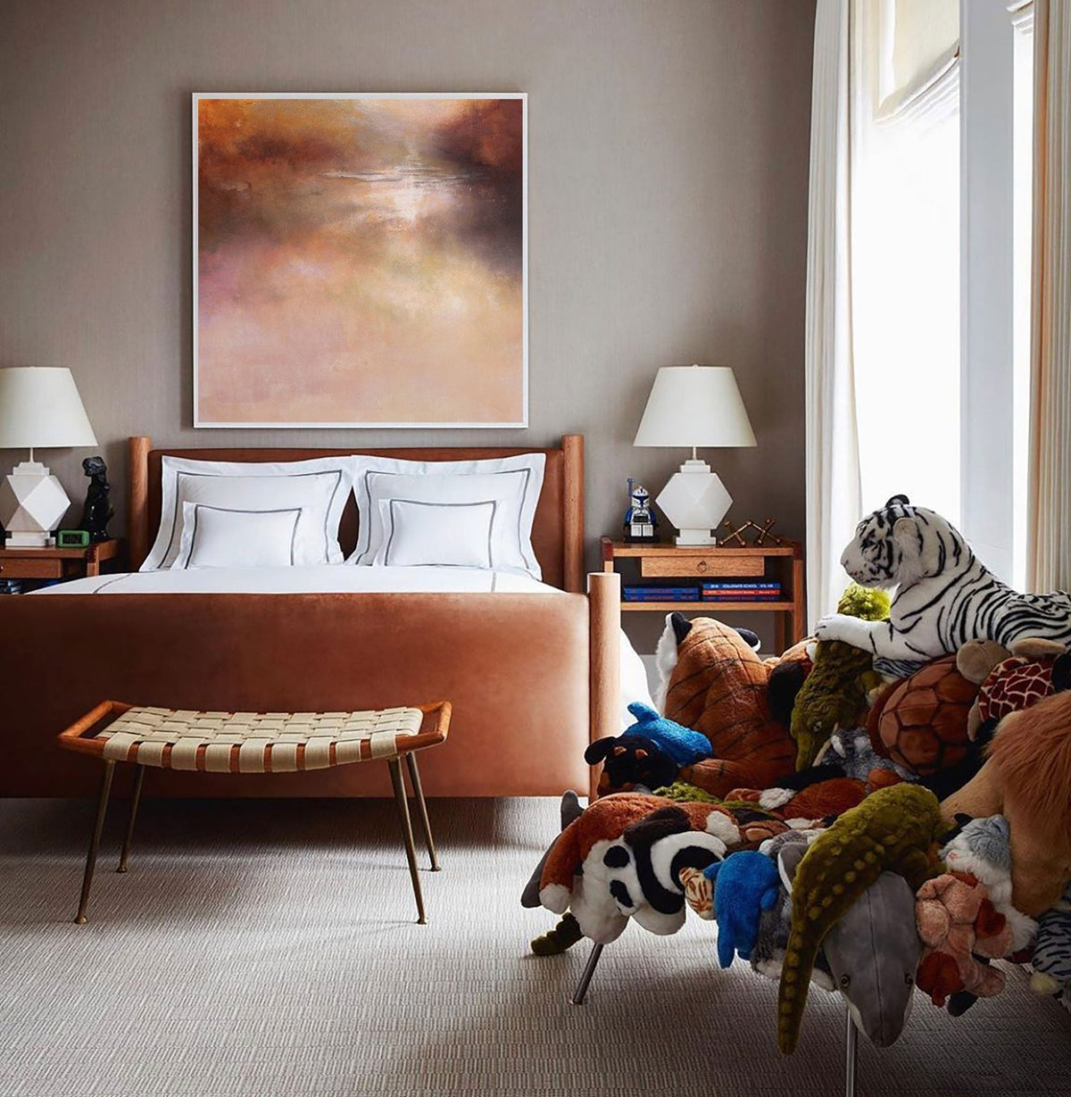 Blush Terracotta Landscape Oil Painting