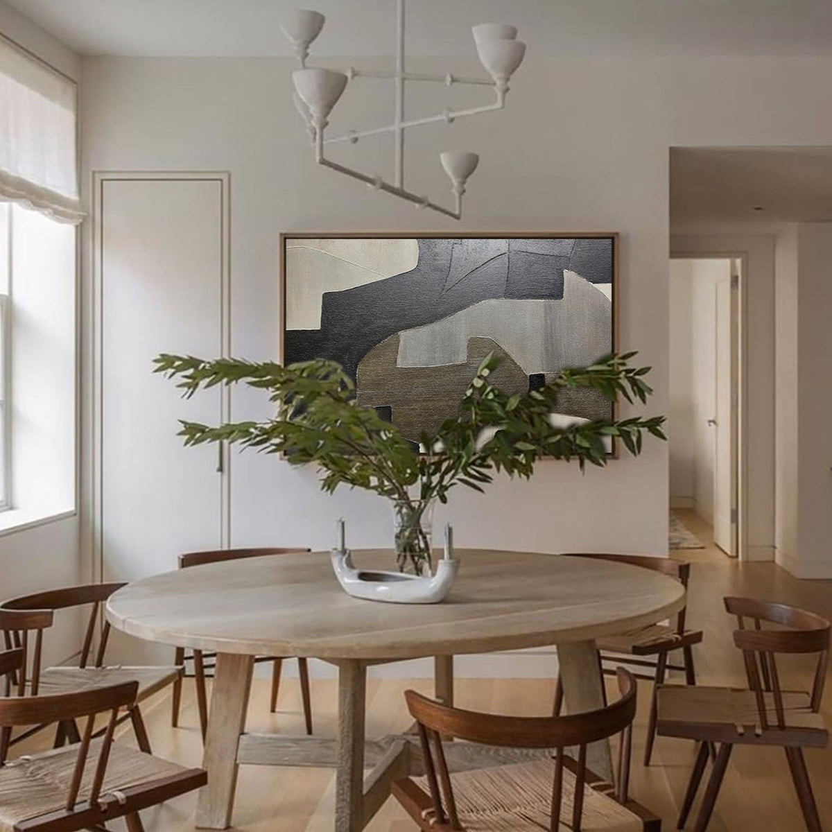Wabi-Sabi Neutral Geometric Abstract Wall Art