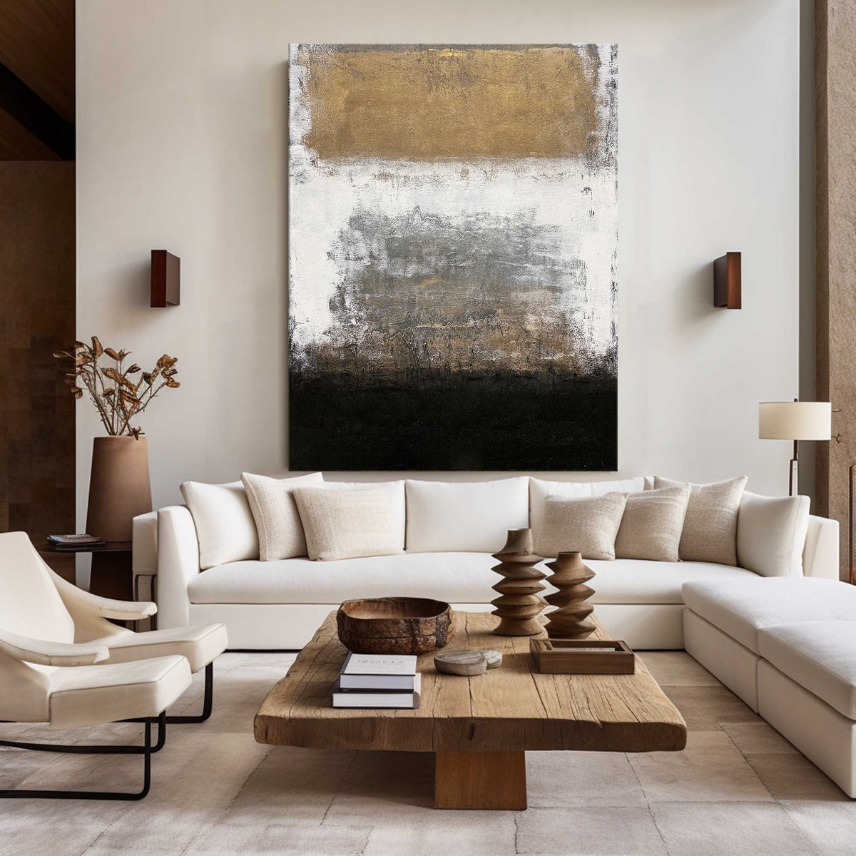 Gilded Horizon Abstract Painting