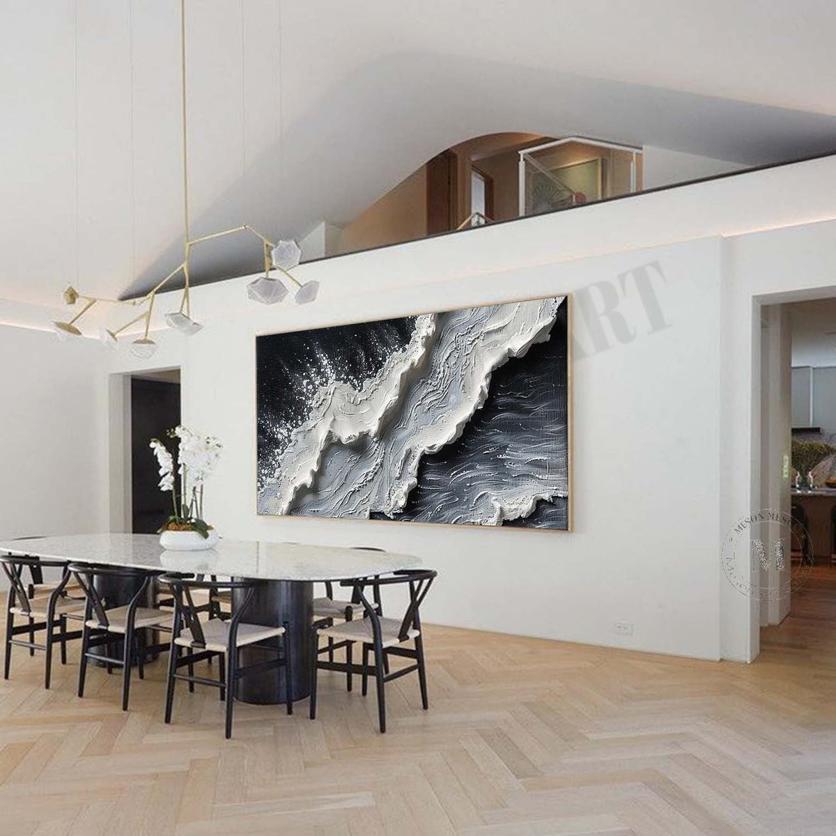 Wall Art Impressionist 3D Ocean Wave Black