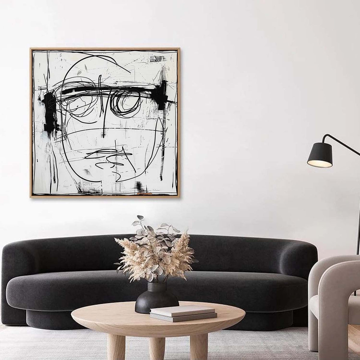 Abstract Expressionist Black White Face Painting