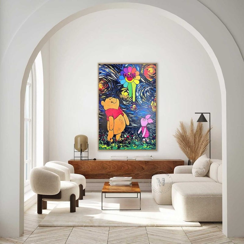 Pop Art Winnie the Pooh Starry Night Vertical
