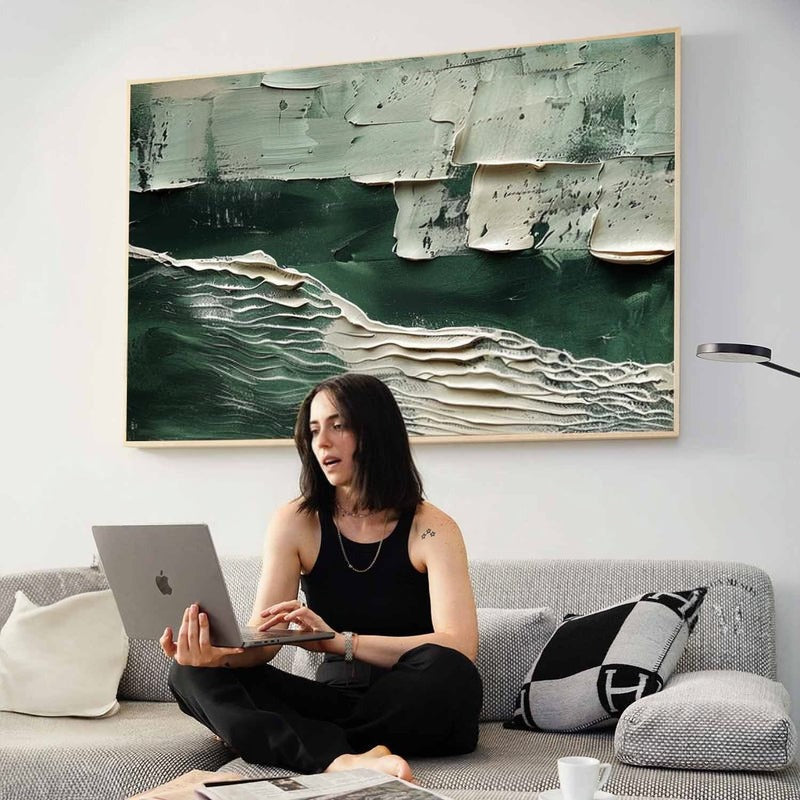 Wall Art Horizontal 3D Green Ocean