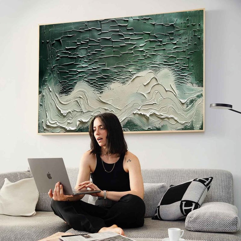 Wall Art Horizontal 3D Impasto Ocean Wave
