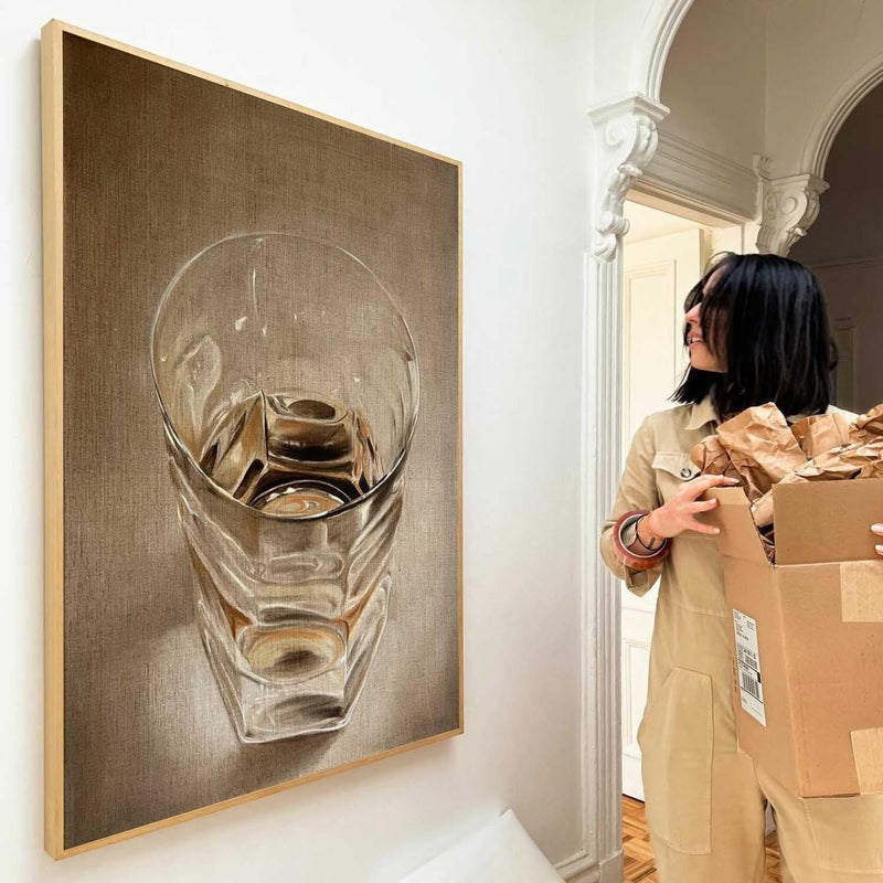 Wall Art Realistic Whiskey Glass Hyperrealism