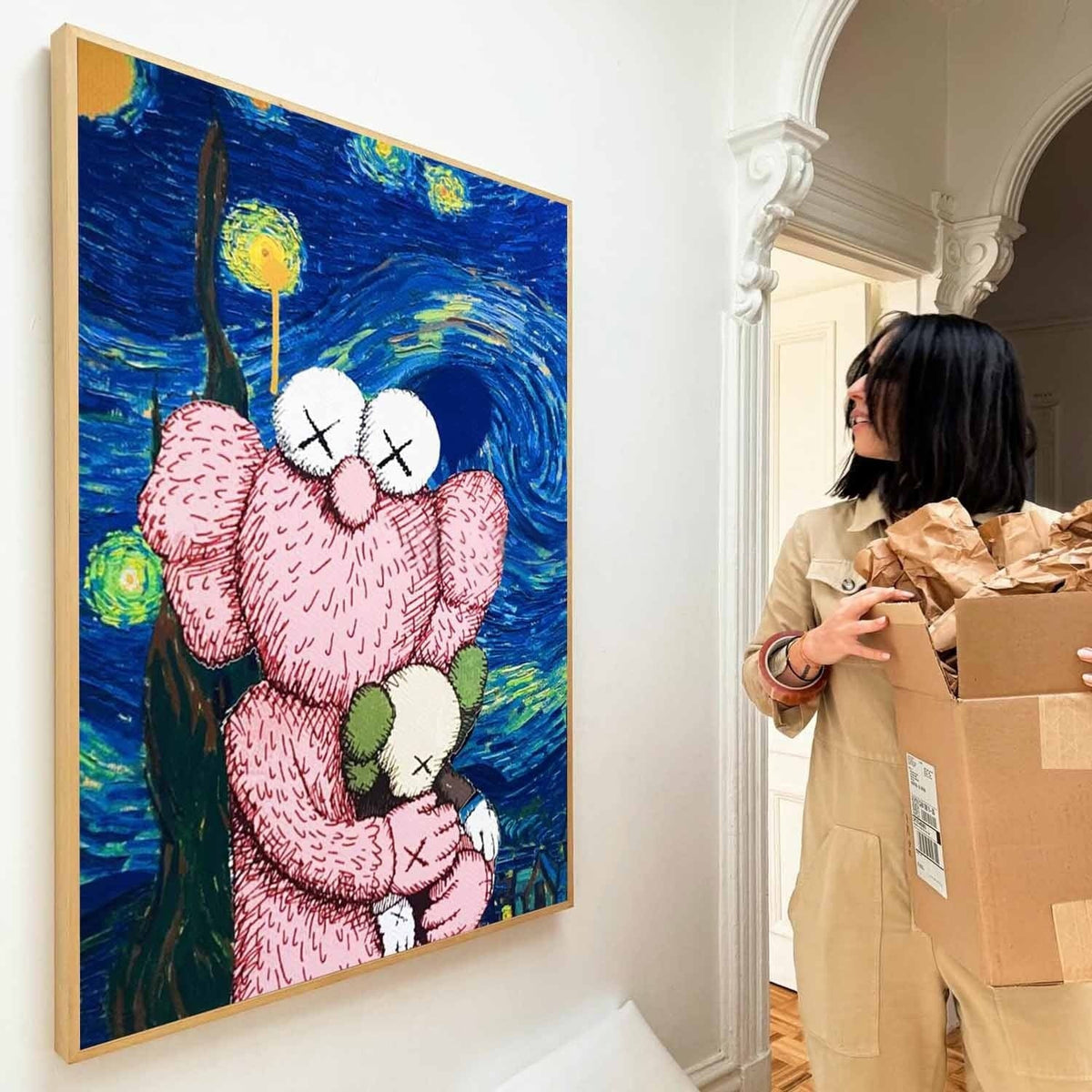 Wall Art Square Pop Art KAWS Inspired Starry Night