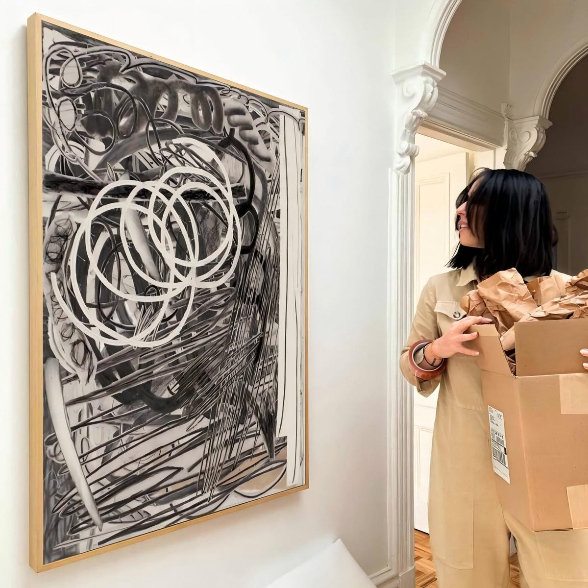 Wall Art Vertical Expressionist Painting