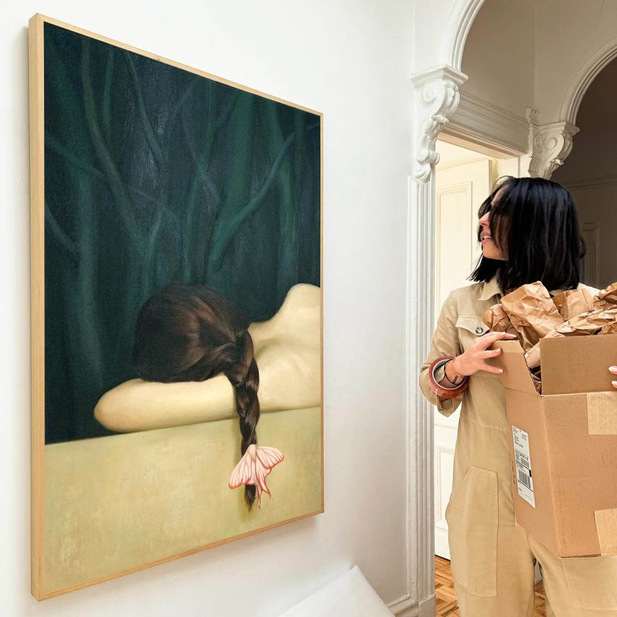 Wall Art Dreamy Hyperrealism Figure Braid