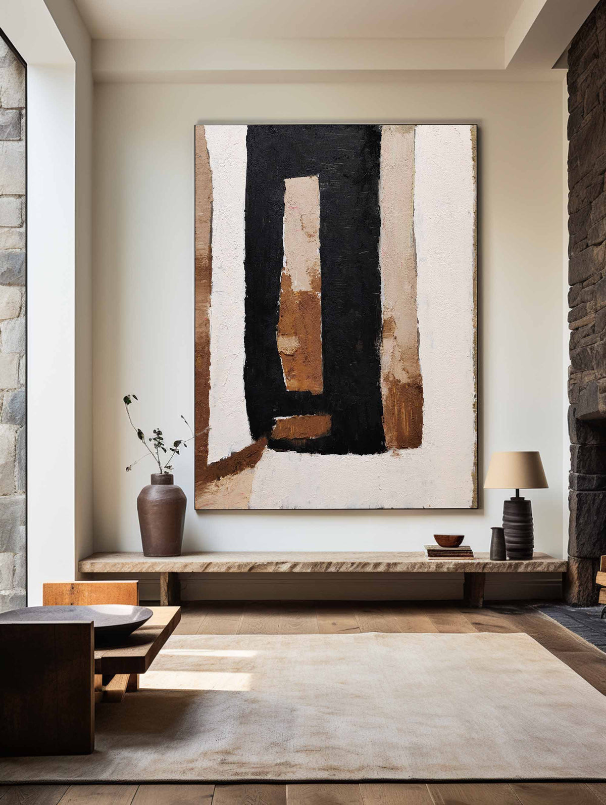 Earthy Geometric Abstract Painting