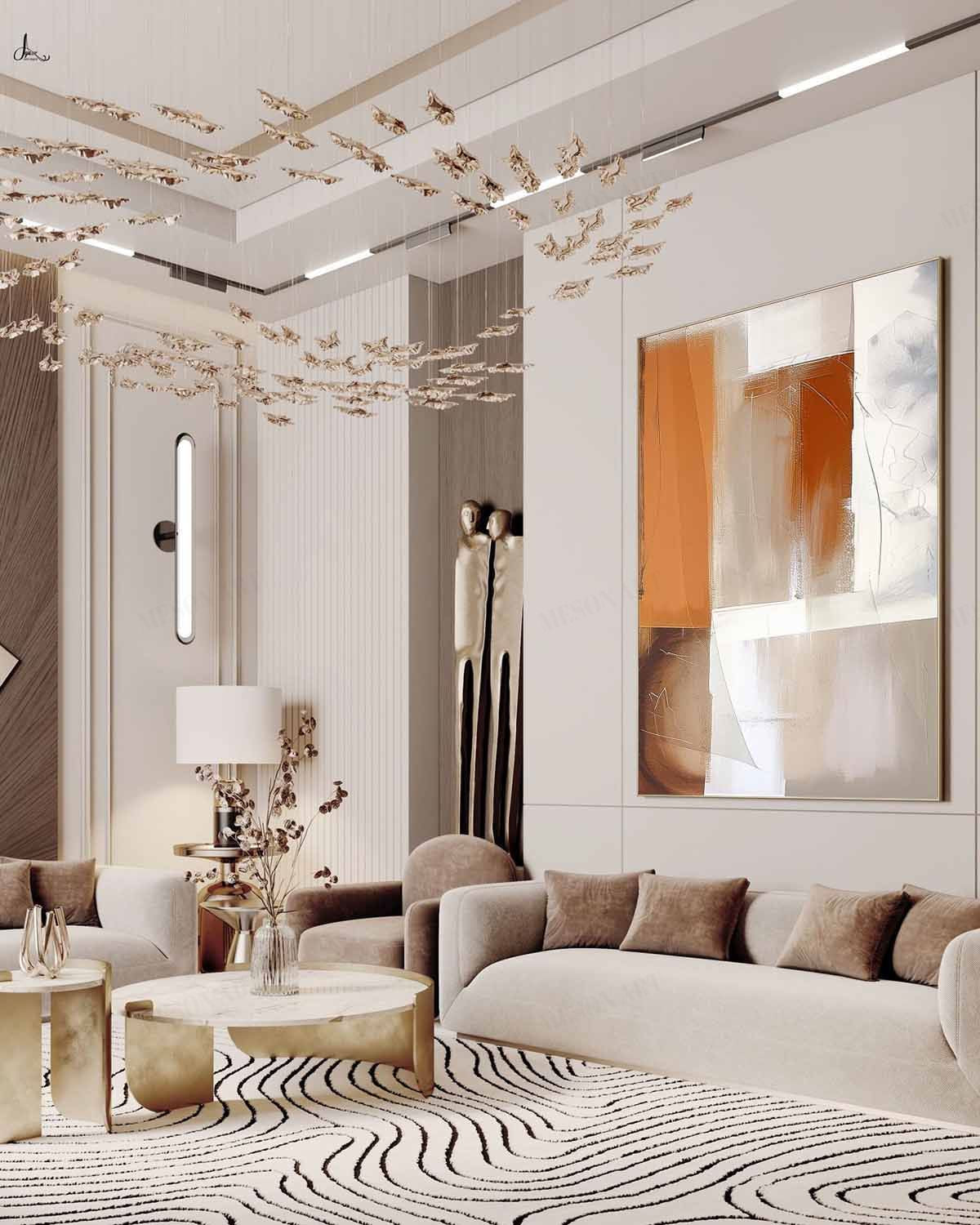 Terracotta & Neutral Abstract Painting