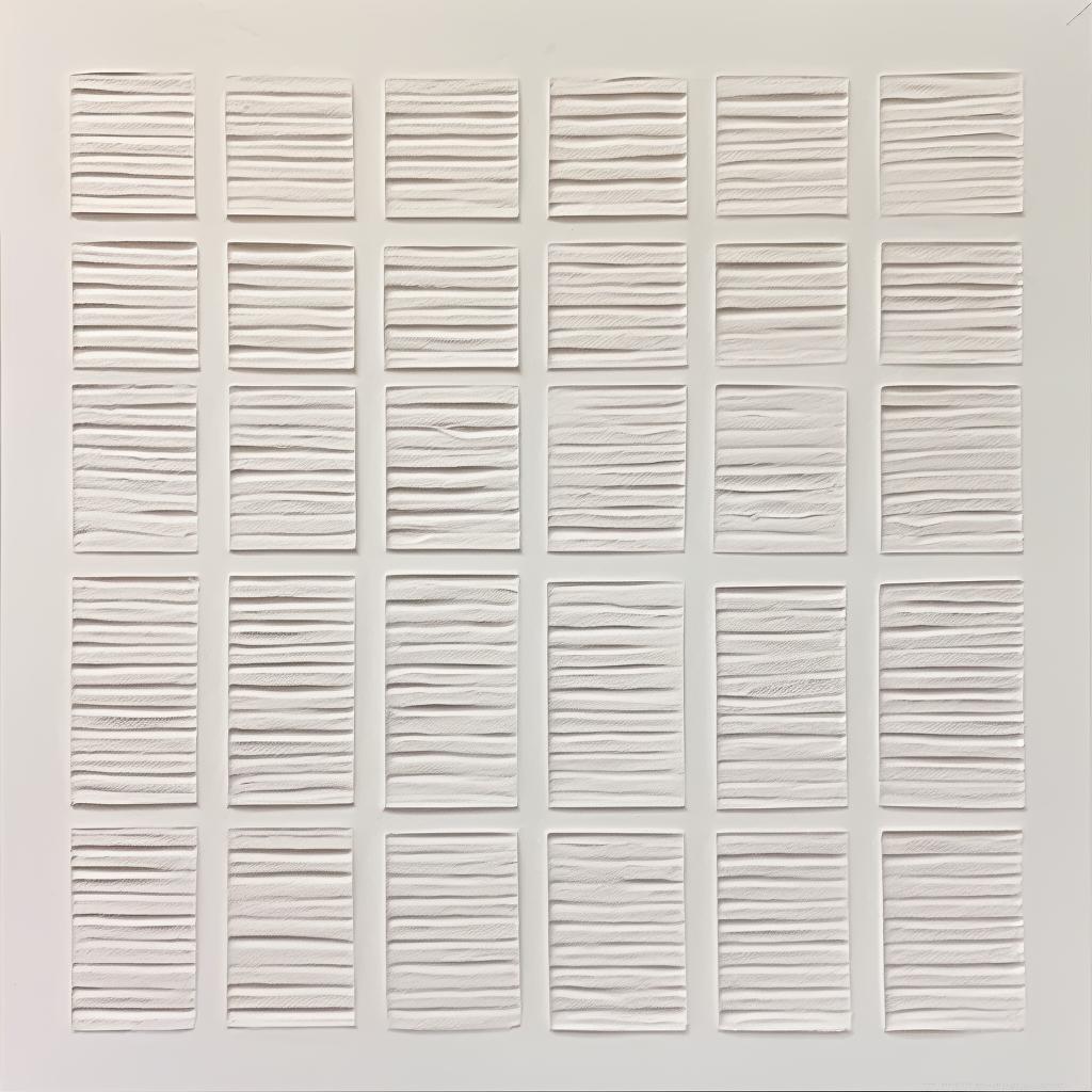 Plaster Texture Painting Neutral Grid Wall Art