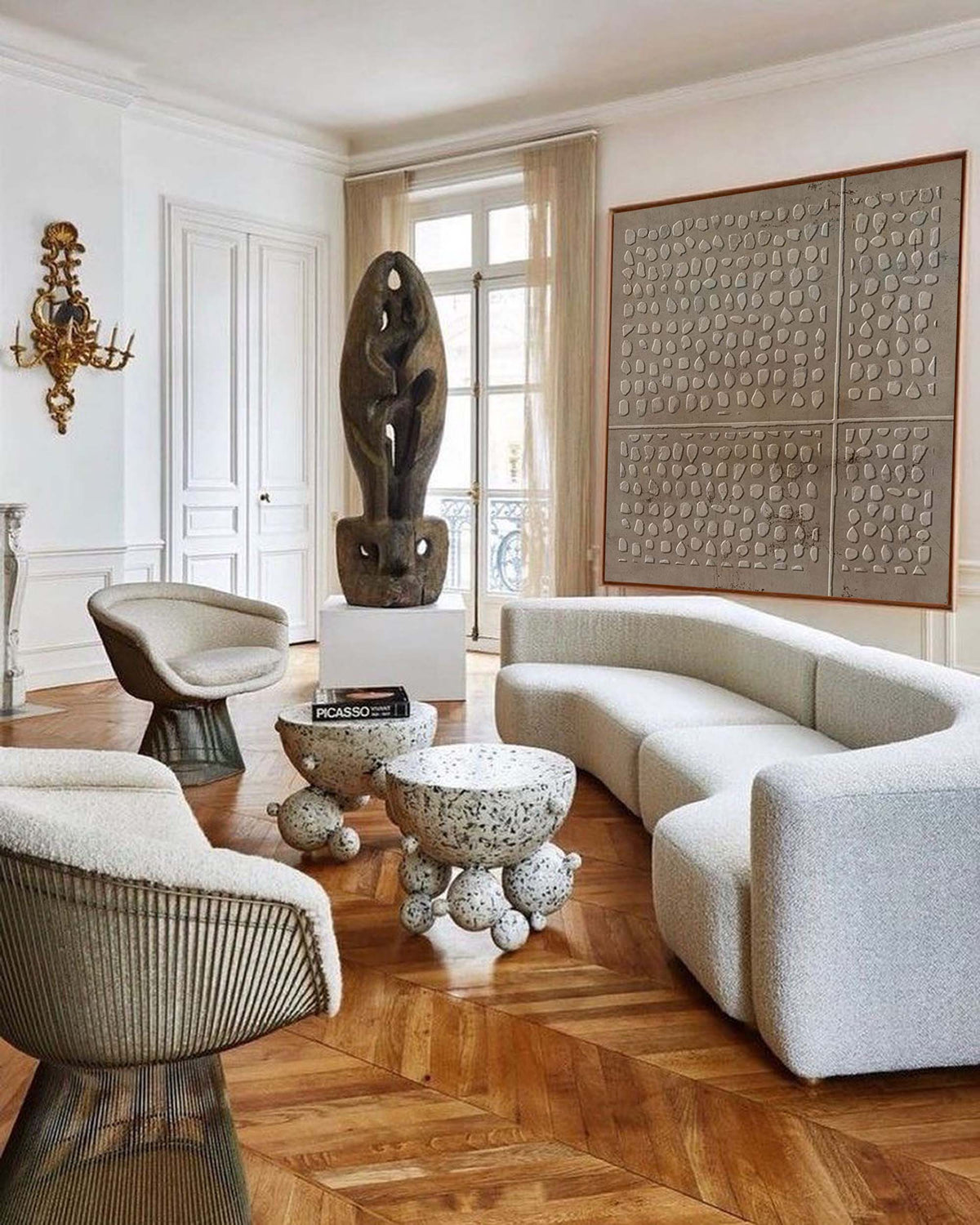 Minimalist Textured Relief Art Neutral