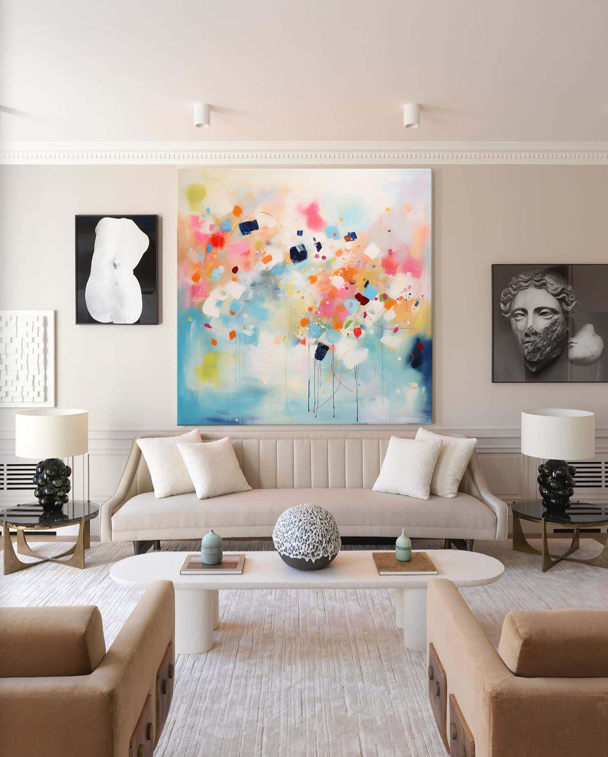 Vibrant Abstract Colorful Oil Painting
