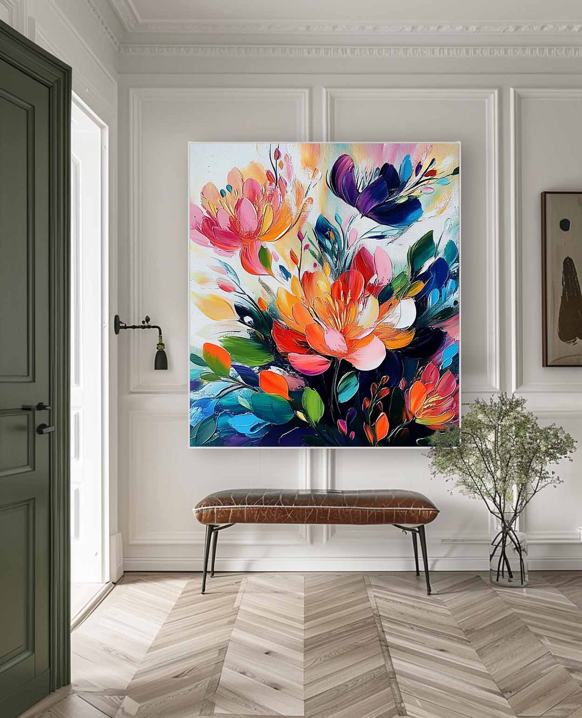 Peony Floral Bouquet Oil Painting