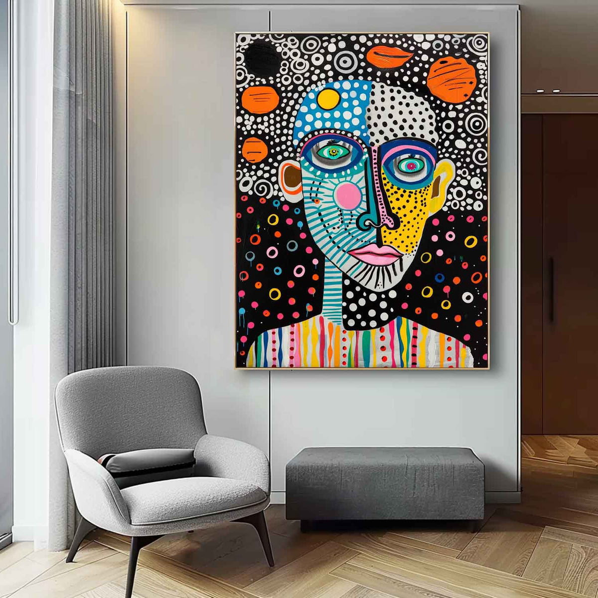 Pop Art Portrait Painting Vibrant Modern Wall Art