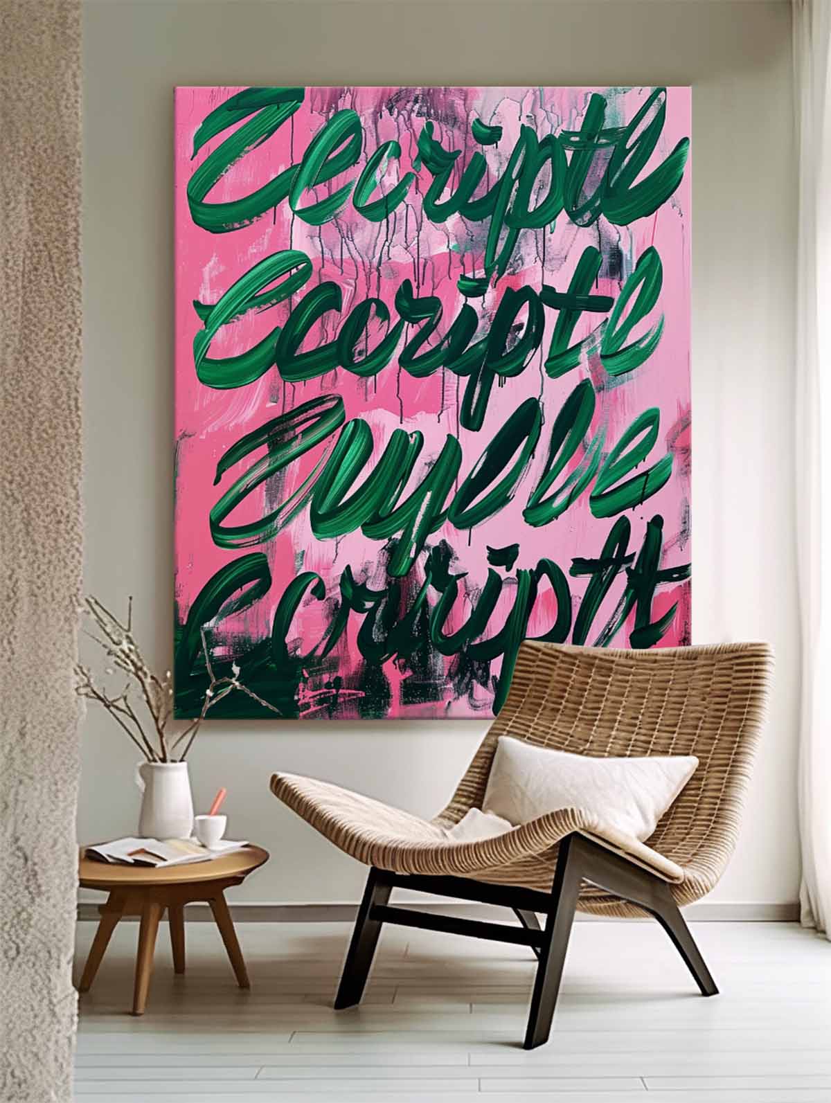 Bold Graffiti Style Abstract Oil Painting