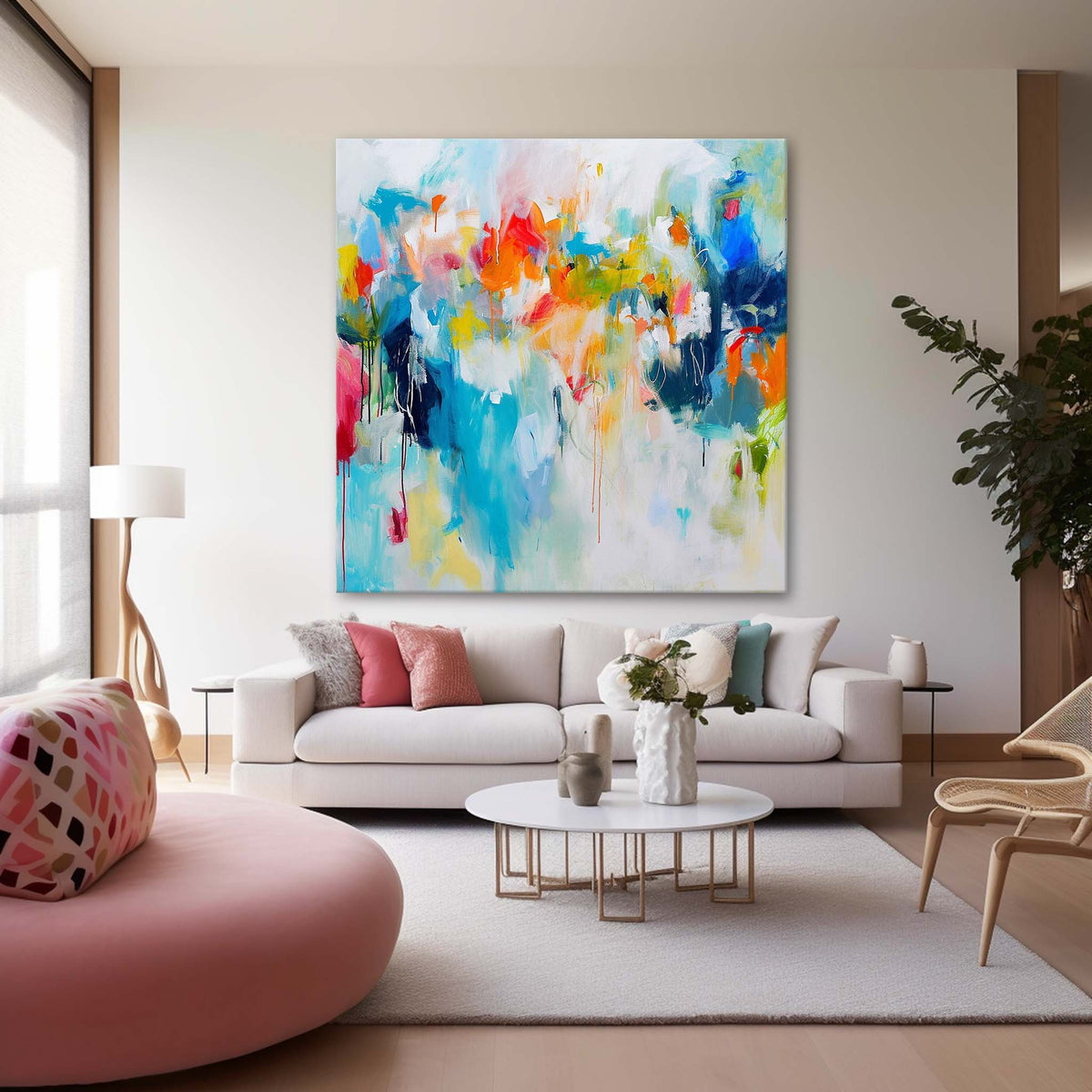 Wall Art Abstract Fluid Brushstroke Edgy