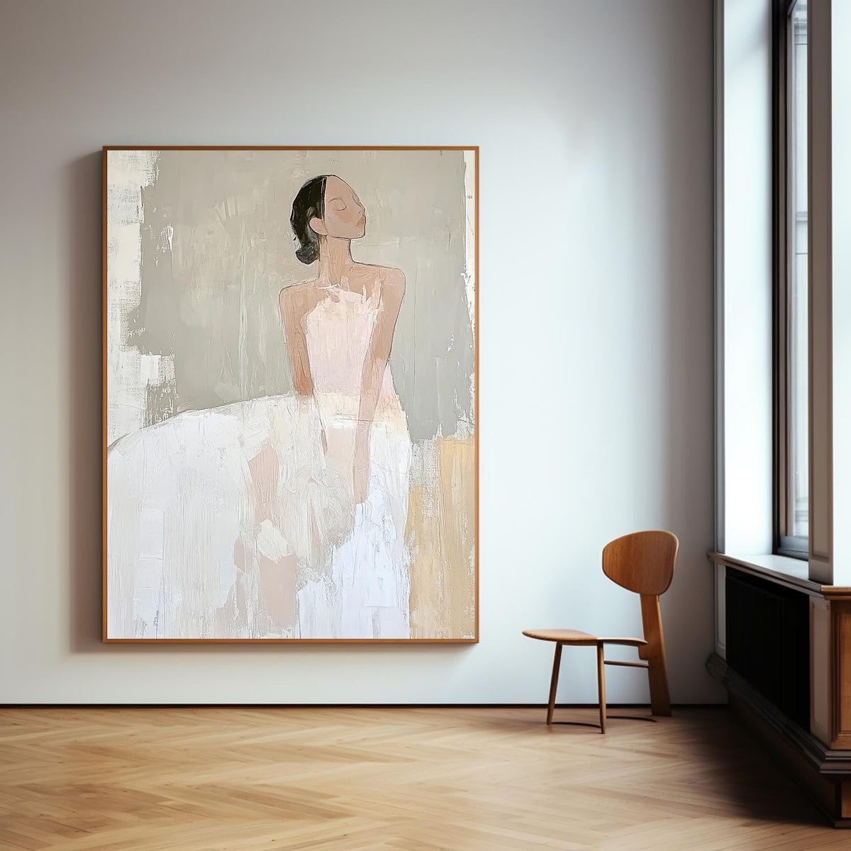 Minimalist Ballerina Painting Serene Wall Art Elegant