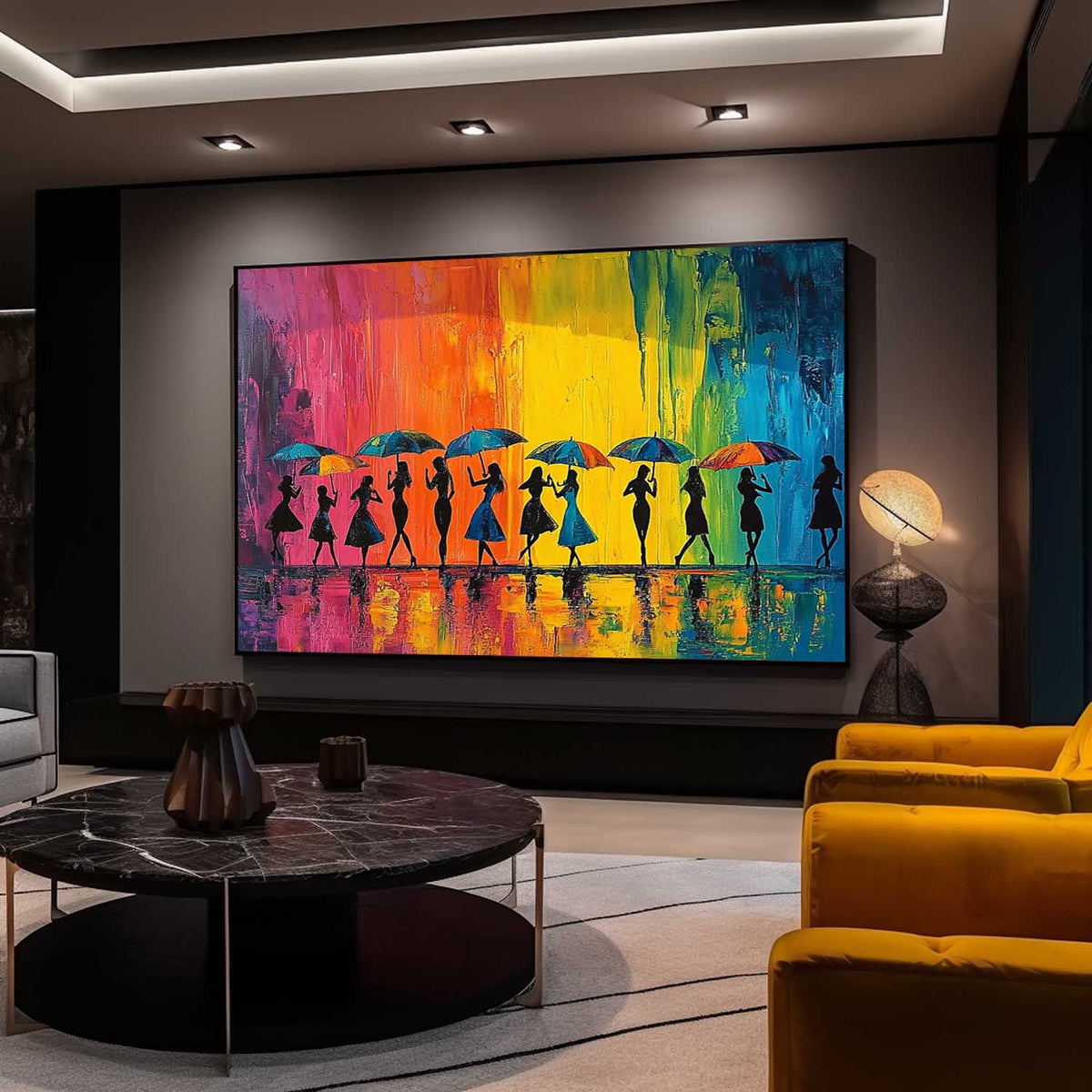 Wall Art People Joyful Energetic Silhouette