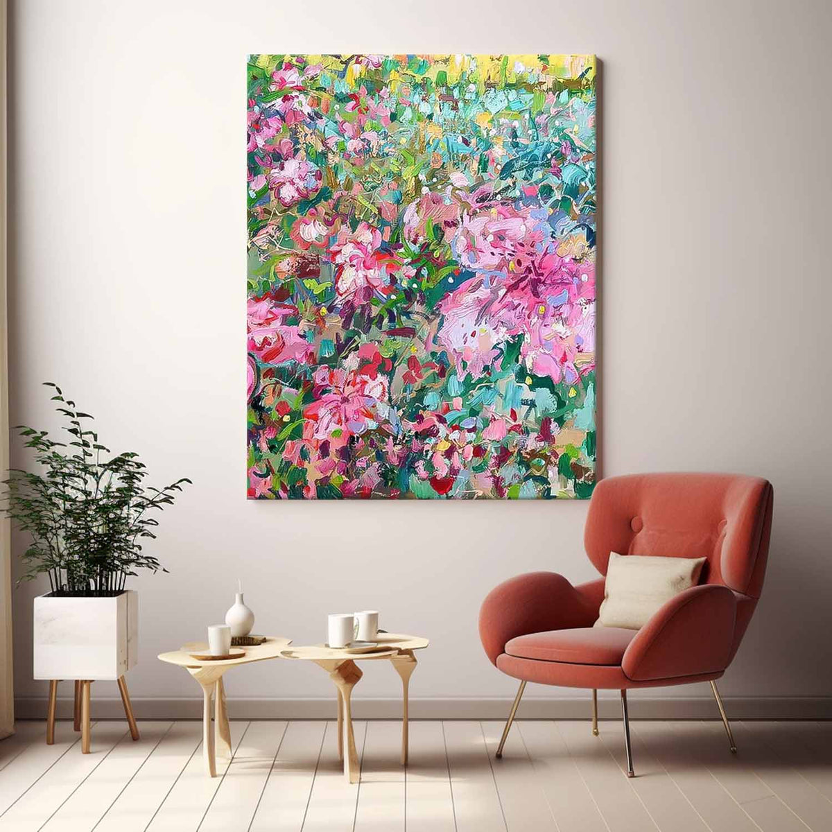 Wall Art Vibrant Flower Impressionist Field Painterly