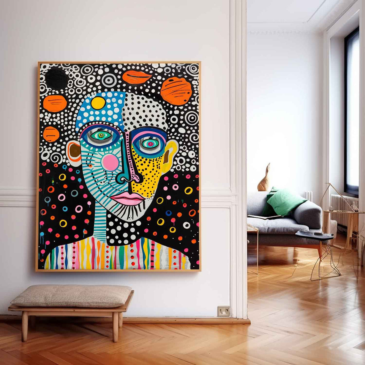 Pop Art Portrait Painting Vibrant Modern Wall Art