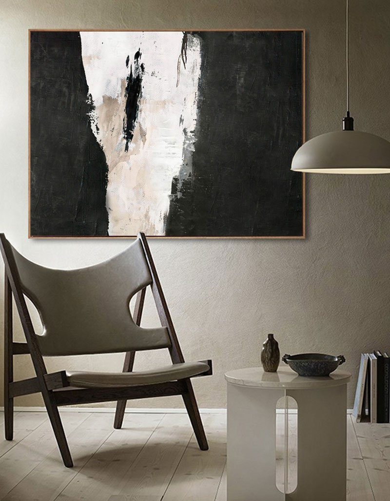 Bold Black & White Abstract Painting