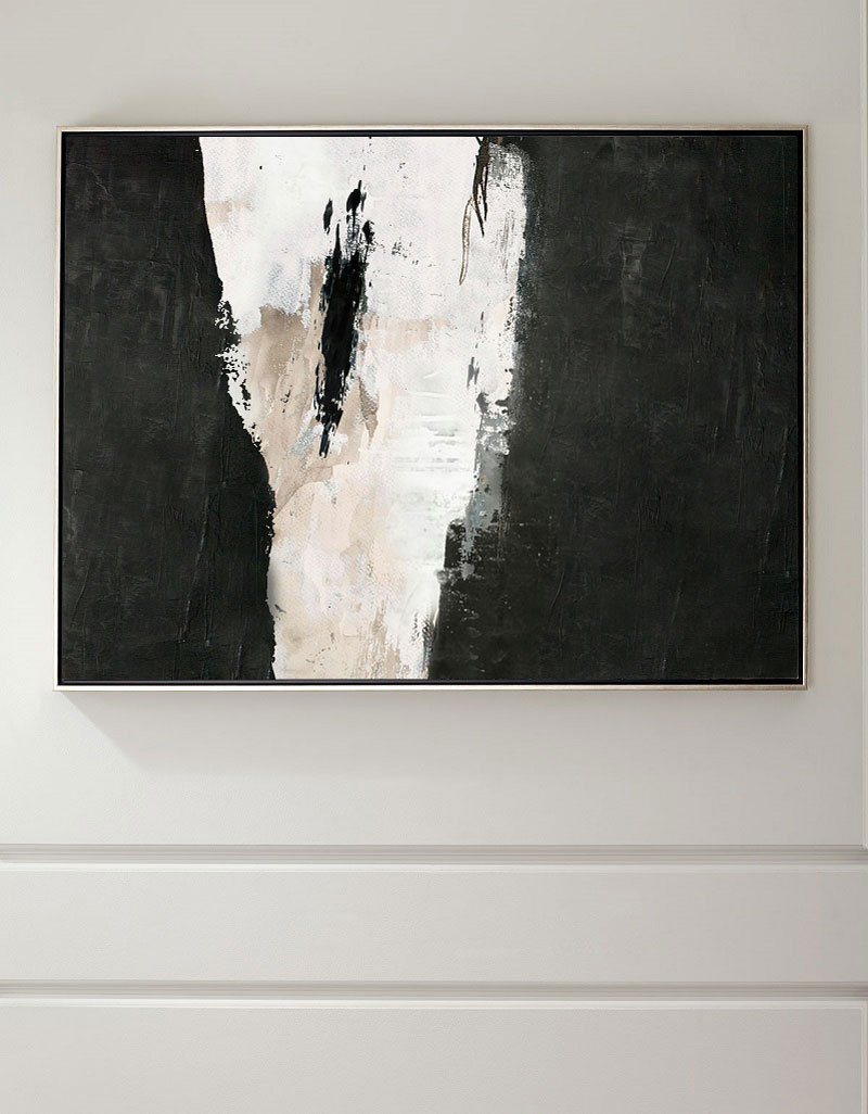 Bold Black & White Abstract Painting
