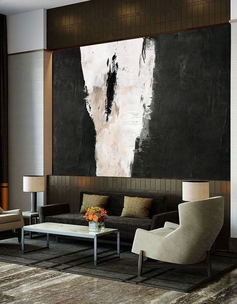Bold Black & White Abstract Painting