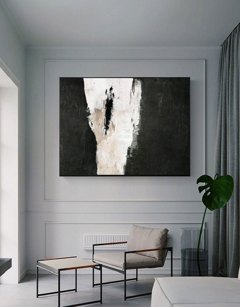 Bold Black & White Abstract Painting