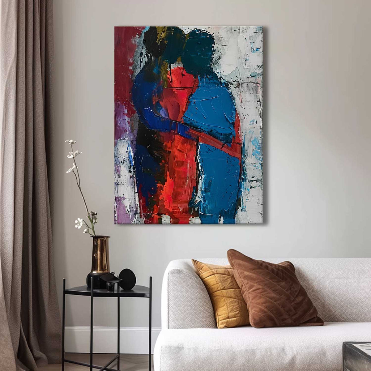 Wall Art Impasto People Intimate Warm