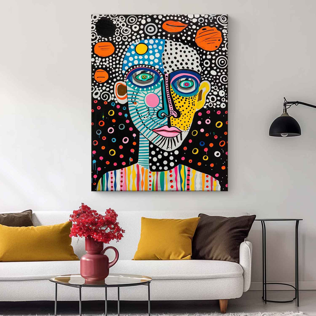 Pop Art Portrait Painting Vibrant Modern Wall Art
