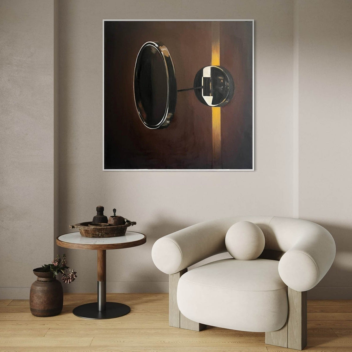 Wall Art Sleek Textured Metallic Ring
